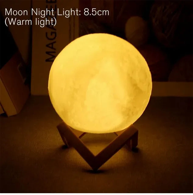 D5 Moon Lamp 8cm – LED Night Light with Stand