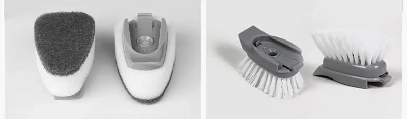 Refillable Kitchen Cleaning Brush with Long Handle