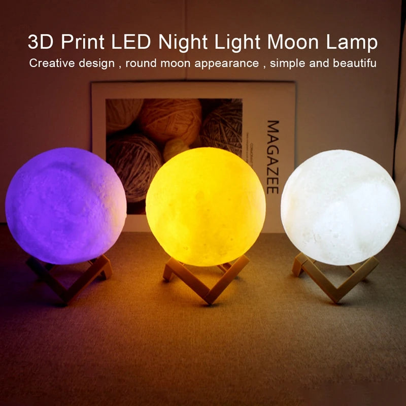 D5 Moon Lamp 8cm – LED Night Light with Stand