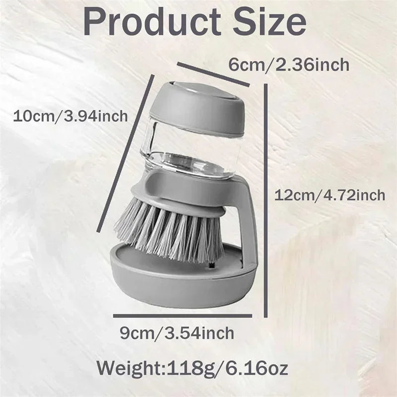 Dish Brush with Integrated Soap Dispenser and Drip Tray Holder