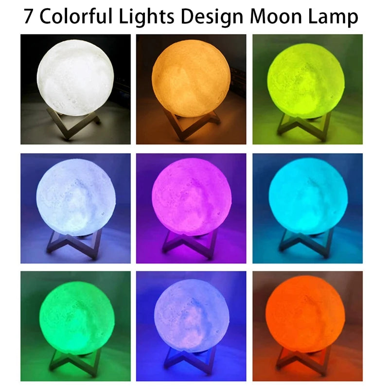 D5 Moon Lamp 8cm – LED Night Light with Stand