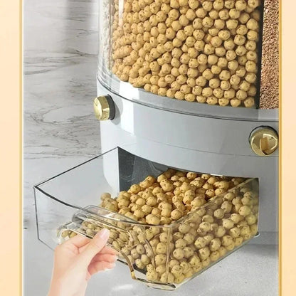 Rotating Sealed Rice & Cereal Dispenser – Moisture-Proof Kitchen Storage Container