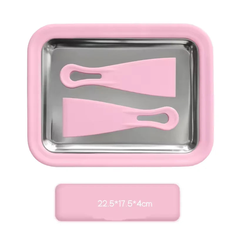 Rolled Ice Cream Maker Pan with 2 Scrapers