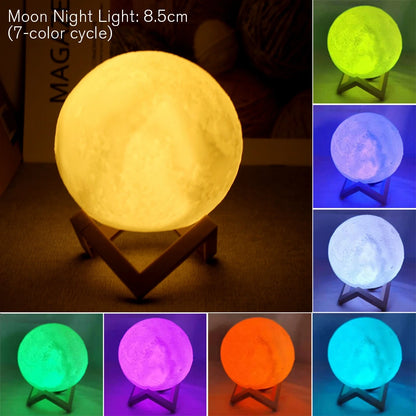 D5 Moon Lamp 8cm – LED Night Light with Stand