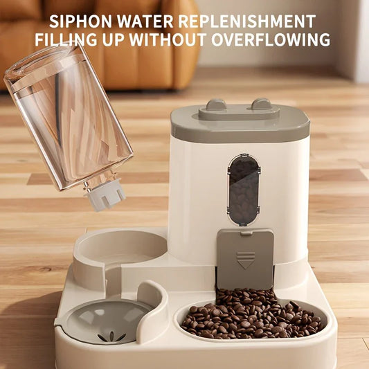 2-in-1 Automatic Pet Feeder and Water Dispenser – Integrated and Compact Design for Cats and Dogs