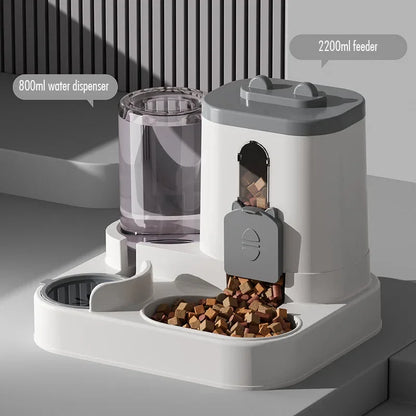 2-in-1 Automatic Pet Feeder and Water Dispenser – Integrated and Compact Design for Cats and Dogs