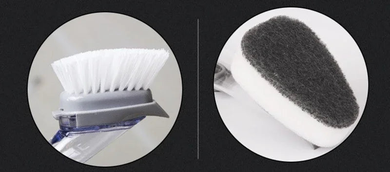 Refillable Kitchen Cleaning Brush with Long Handle