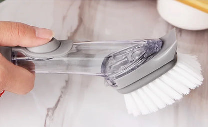 Refillable Kitchen Cleaning Brush with Long Handle