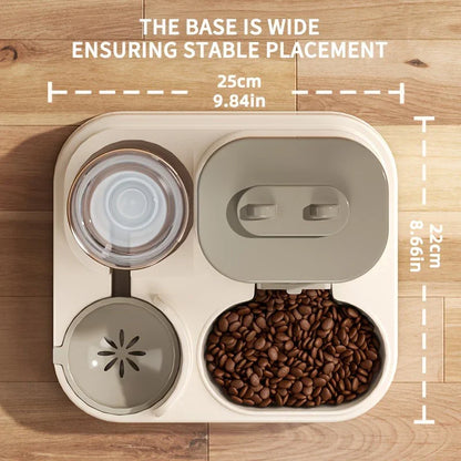 2-in-1 Automatic Pet Feeder and Water Dispenser – Integrated and Compact Design for Cats and Dogs