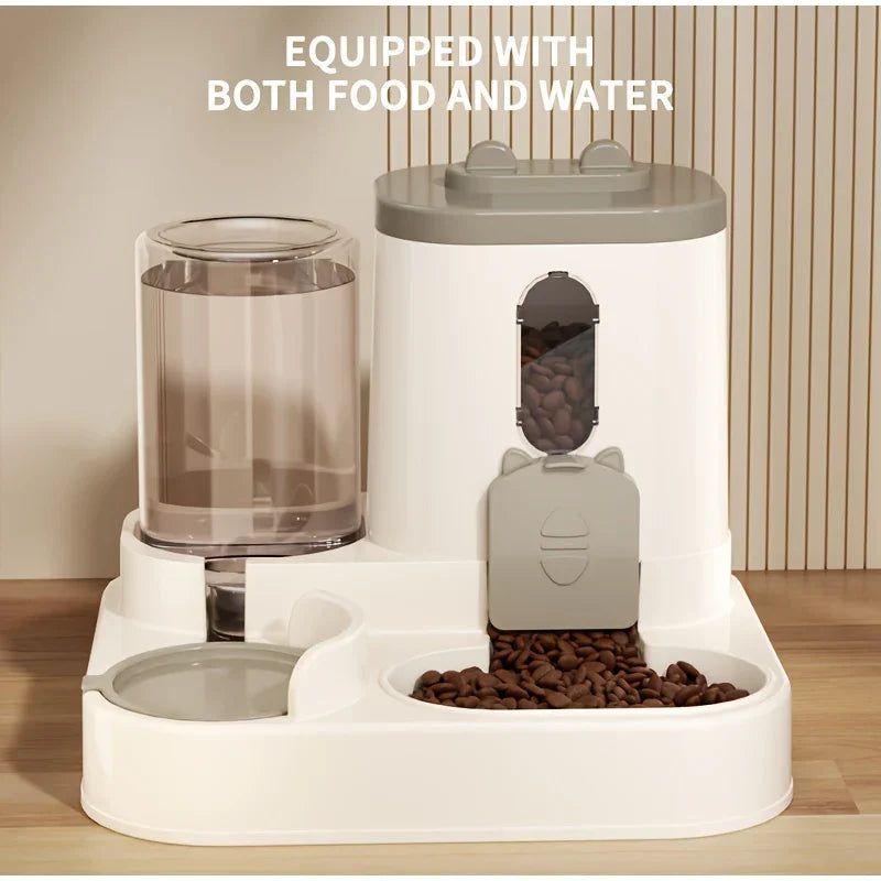 2-in-1 Automatic Pet Feeder and Water Dispenser – Integrated and Compact Design for Cats and Dogs