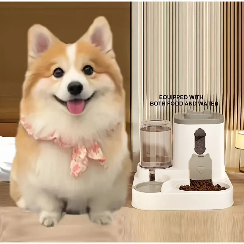 2-in-1 Automatic Pet Feeder and Water Dispenser – Integrated and Compact Design for Cats and Dogs