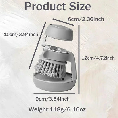 Dish Brush with Integrated Soap Dispenser and Drip Tray Holder