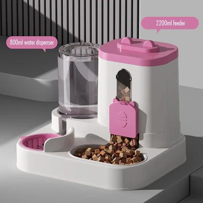 2-in-1 Automatic Pet Feeder and Water Dispenser – Integrated and Compact Design for Cats and Dogs