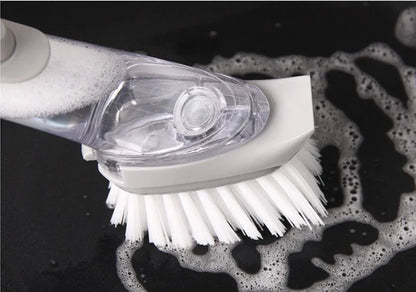 Refillable Kitchen Cleaning Brush with Long Handle