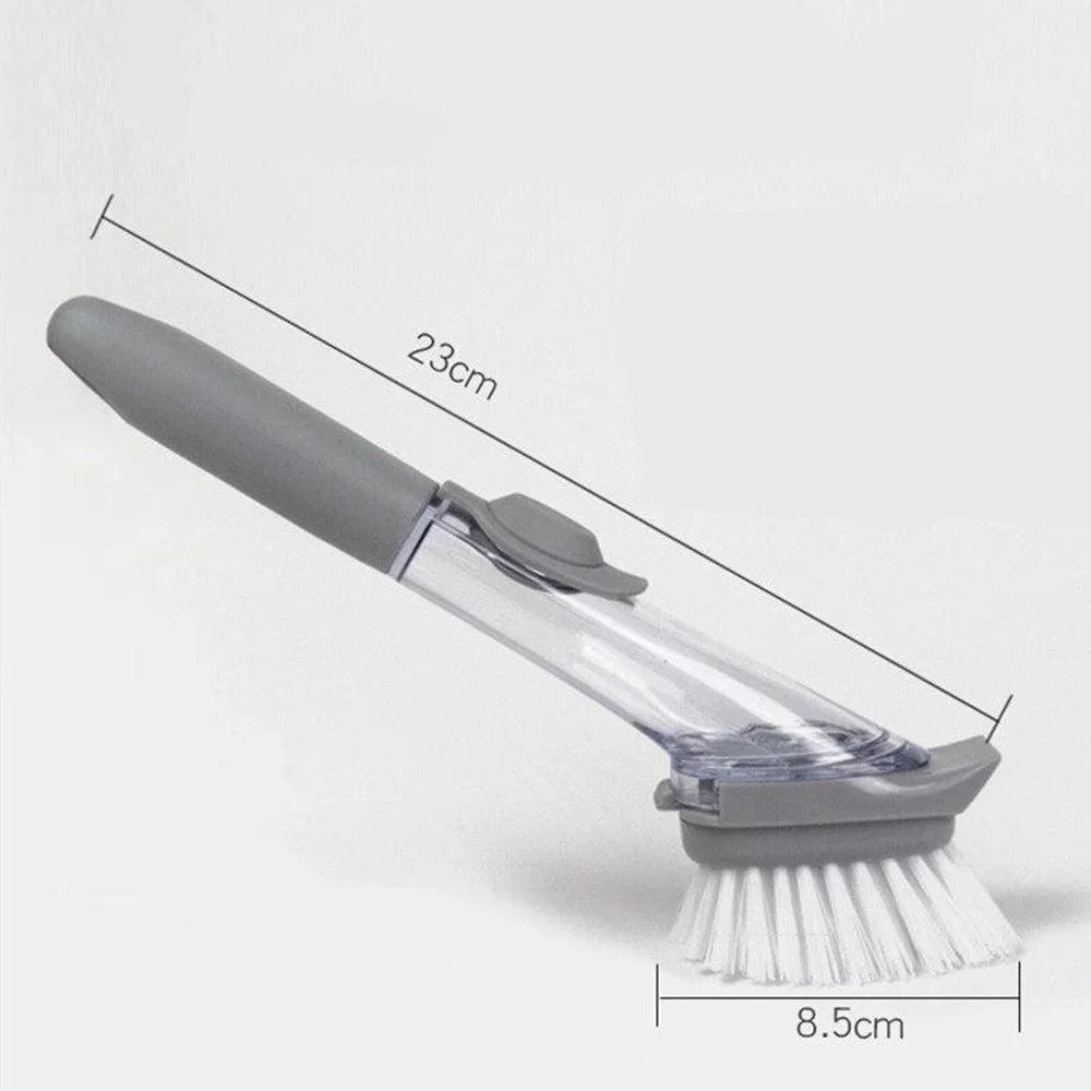Refillable Kitchen Cleaning Brush with Long Handle