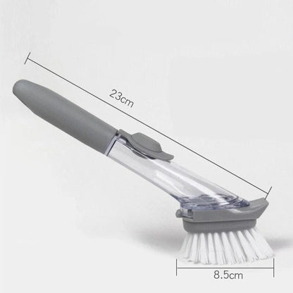 Refillable Kitchen Cleaning Brush with Long Handle