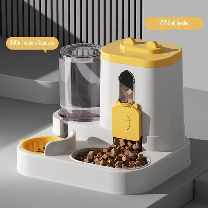 2-in-1 Automatic Pet Feeder and Water Dispenser – Integrated and Compact Design for Cats and Dogs