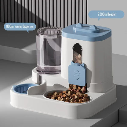 2-in-1 Automatic Pet Feeder and Water Dispenser – Integrated and Compact Design for Cats and Dogs
