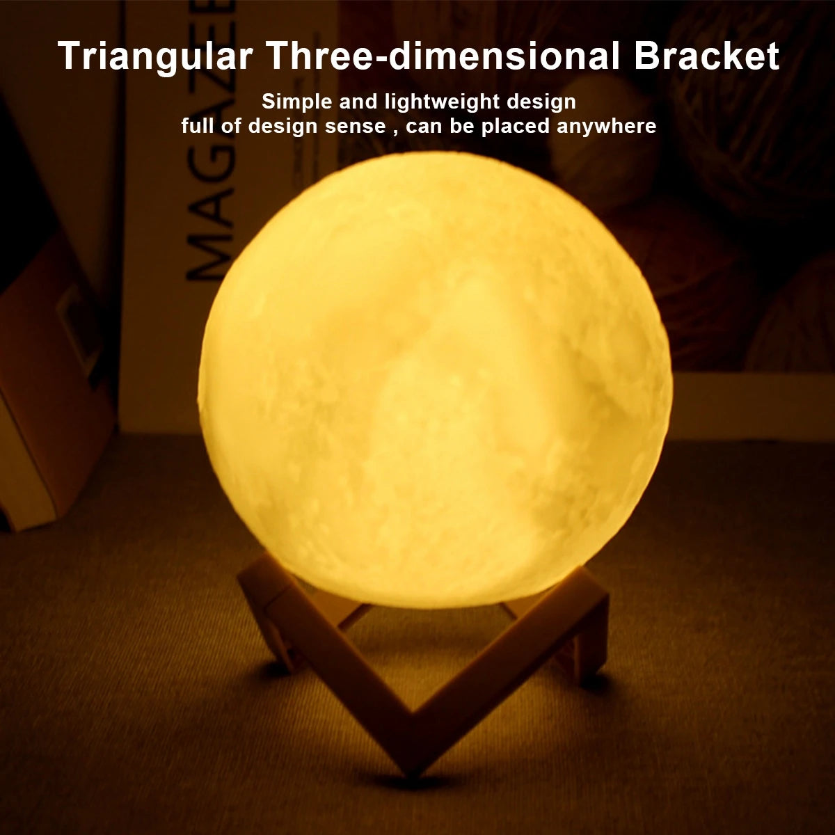D5 Moon Lamp 8cm – LED Night Light with Stand