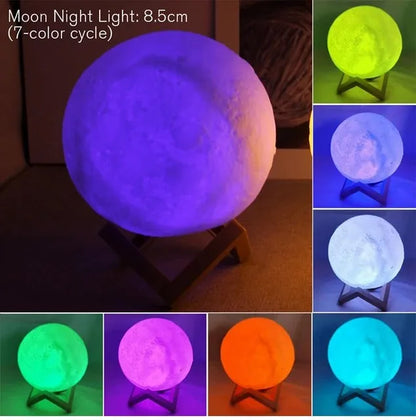 D5 Moon Lamp 8cm – LED Night Light with Stand