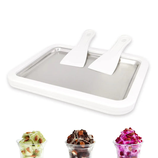 Rolled Ice Cream Maker Pan with 2 Scrapers