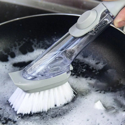 Refillable Kitchen Cleaning Brush with Long Handle